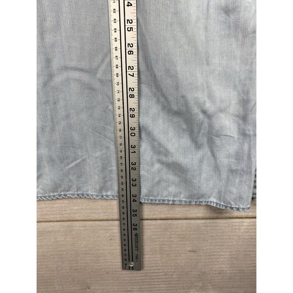 Holding Horses Anthropologie Womens Dress S Blue Denim Embroidered Chambray Boho - Picture 5 of 11